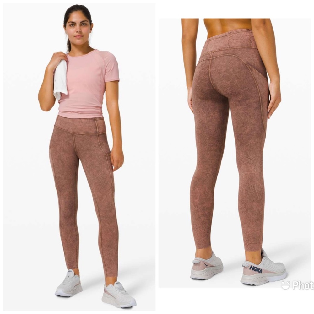 Lululemon Fast and Free Tight II 25" Ice Dye *Non-Reflective - size 10